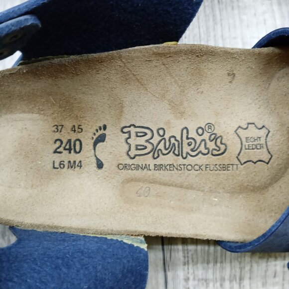 Birkenstock Double Monk Strap Suede Blue Size 6 - Picture 4 of 8